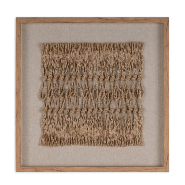 HomeRoots Woven Whispers II Shadow Box Wall Art - Rustic Brown Framed Textual Art for Modern-Farmhouse Decor 576696