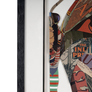 HomeRoots Balletic Butterfly Shadow Box Art | 24"x32" Layered Paper Collage with Black Frame for Elegant Decor 576697