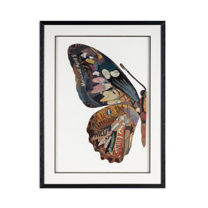 HomeRoots Balletic Butterfly II 24" x 32" Shadow Box Art - Modern Collage with Black Frame for Stylish Décor 576698