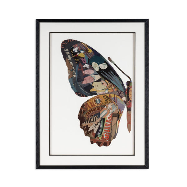 HomeRoots Balletic Butterfly II 24" x 32" Shadow Box Art - Modern Collage with Black Frame for Stylish Décor 576698