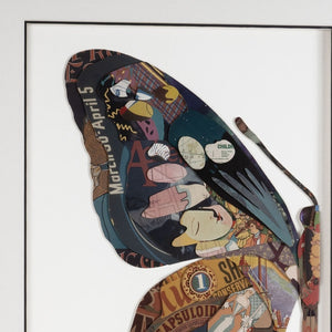 HomeRoots Balletic Butterfly II 24" x 32" Shadow Box Art - Modern Collage with Black Frame for Stylish Décor 576698