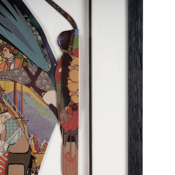 HomeRoots Balletic Butterfly II 24" x 32" Shadow Box Art - Modern Collage with Black Frame for Stylish Décor 576698