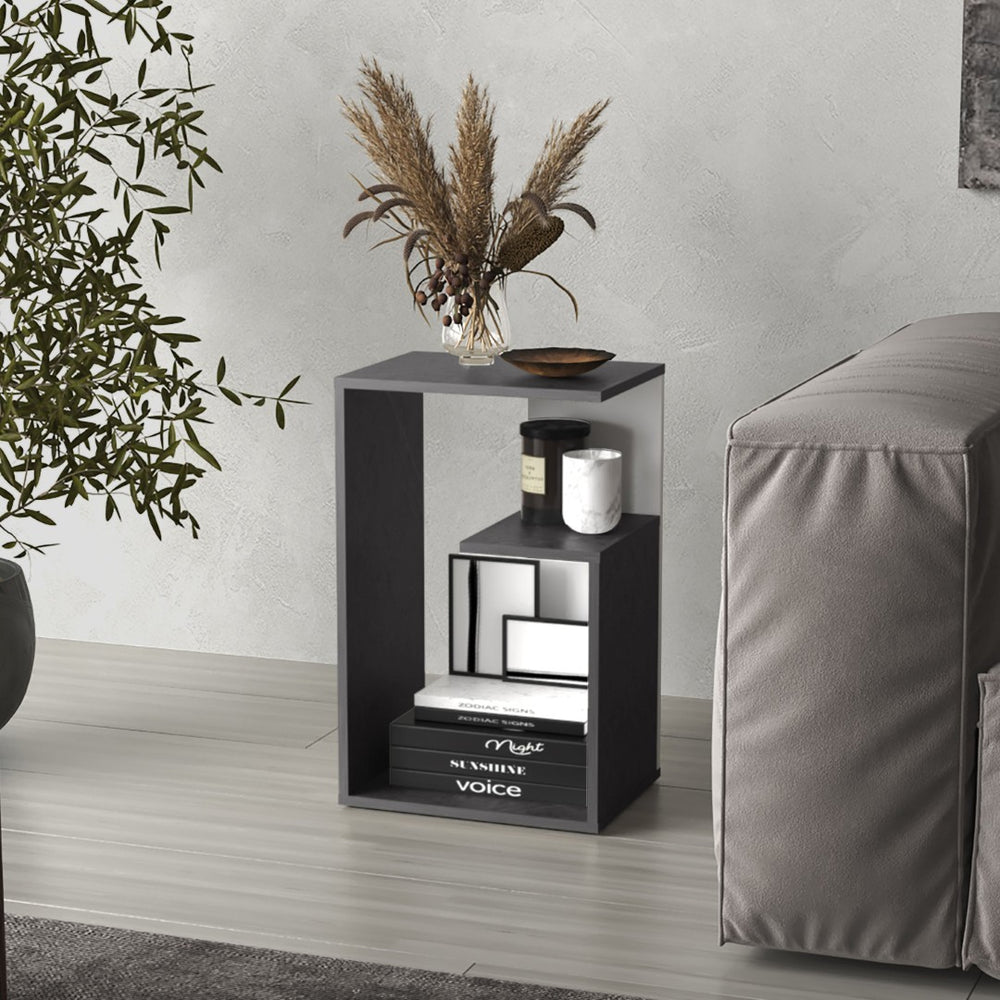 English Elm Everet Three Tier Open Shelving Compact Nightstand for Bedroom or Living Room B070P363827