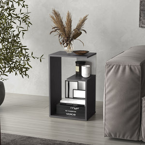 English Elm Everet 25" High 3-Tier Open Shelf Nightstand - Multicolor Compact End Table with Sturdy Storage Shelves B070P363827