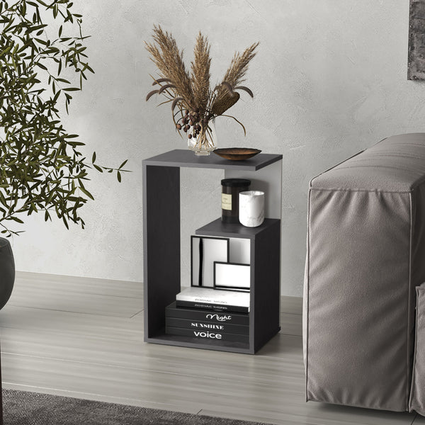 English Elm Everet 25" High 3-Tier Open Shelf Nightstand - Multicolor Compact End Table with Sturdy Storage Shelves B070P363827