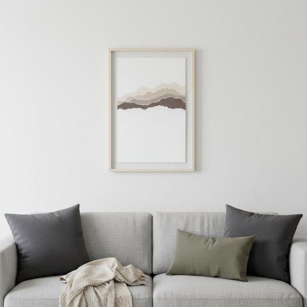 HomeRoots Torn Terrain I Gray Shadowbox Textual Art - Modern Framed Wall Décor for Any Room Style 576704