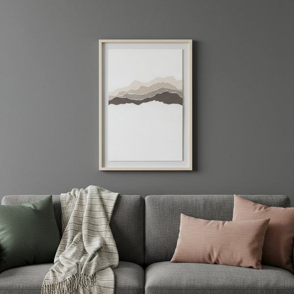 HomeRoots Torn Terrain I Gray Shadowbox Textual Art - Modern Framed Wall Décor for Any Room Style 576704