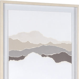 HomeRoots Torn Terrain II Gray Shadowbox Wall Art - Modern Typography & Textured Design for Stylish Interiors 576705
