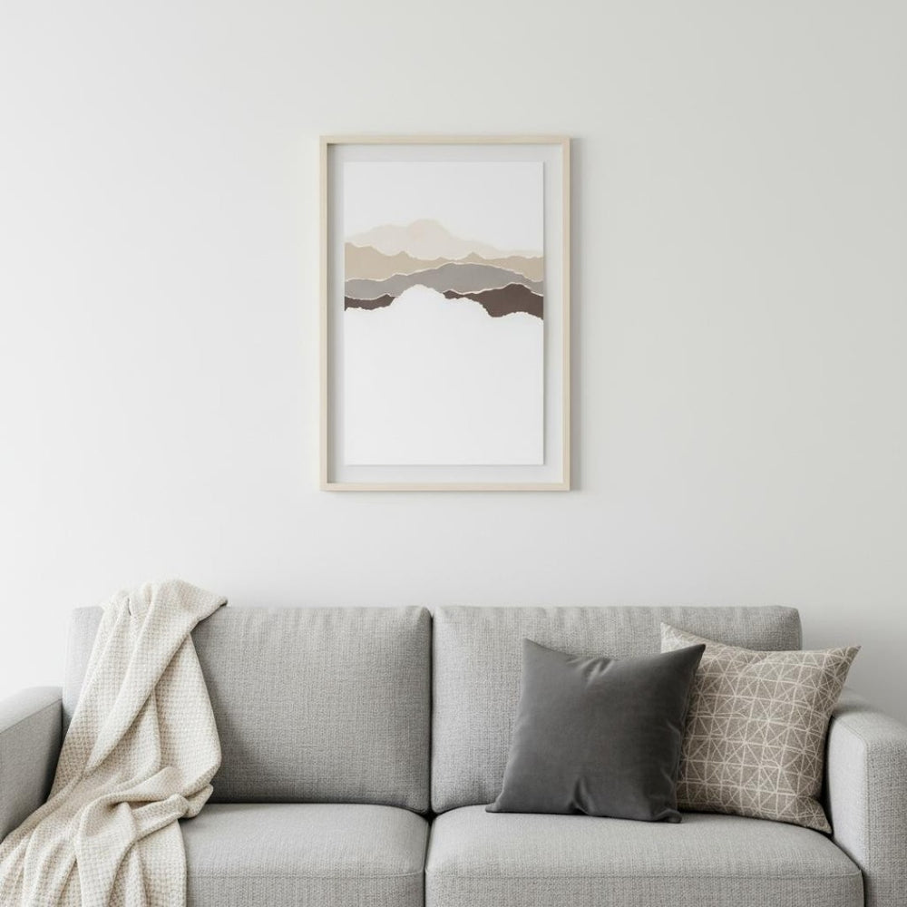 HomeRoots Torn Terrain II Gray Shadowbox Wall Art - Modern Typography & Textured Design for Stylish Interiors 576705