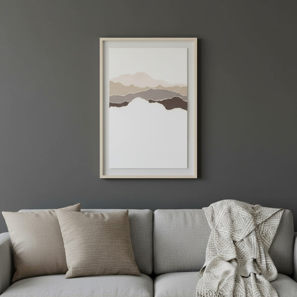 HomeRoots Torn Terrain II Gray Shadowbox Wall Art - Modern Typography & Textured Design for Stylish Interiors 576705
