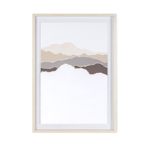 HomeRoots Torn Terrain II Gray Shadowbox Wall Art - Modern Typography & Textured Design for Stylish Interiors 576705