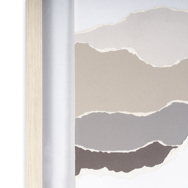 HomeRoots Torn Terrain II Gray Shadowbox Wall Art - Modern Typography & Textured Design for Stylish Interiors 576705