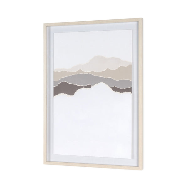 HomeRoots Torn Terrain II Gray Shadowbox Wall Art - Modern Typography & Textured Design for Stylish Interiors 576705