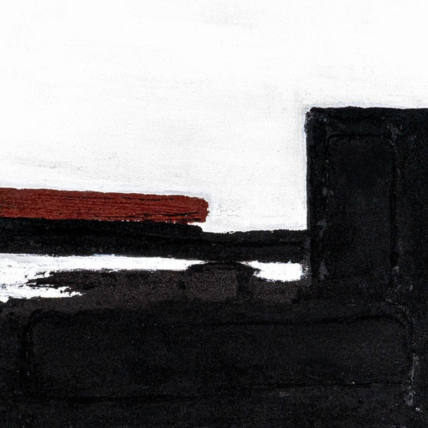 HomeRoots Obsidian Artistry: Hand-Painted Black Floater Frame Painting for Modern Home Décor & Focal Points 576708