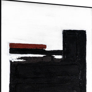 HomeRoots Obsidian Artistry: Hand-Painted Black Floater Frame Painting for Modern Home Décor & Focal Points 576708
