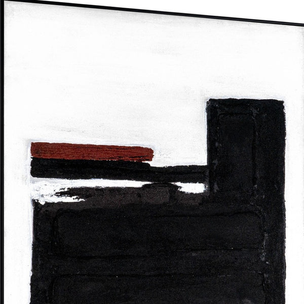 HomeRoots Obsidian Artistry: Hand-Painted Black Floater Frame Painting for Modern Home Décor & Focal Points 576708