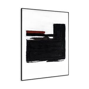 HomeRoots Obsidian Artistry: Hand-Painted Black Floater Frame Painting for Modern Home Décor & Focal Points 576708