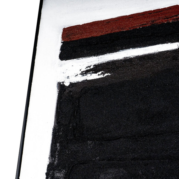 HomeRoots Obsidian Artistry: Hand-Painted Black Floater Frame Painting for Modern Home Décor & Focal Points 576708