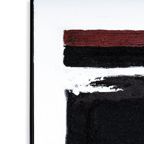 HomeRoots Obsidian Artistry: Hand-Painted Black Floater Frame Painting for Modern Home Décor & Focal Points 576708