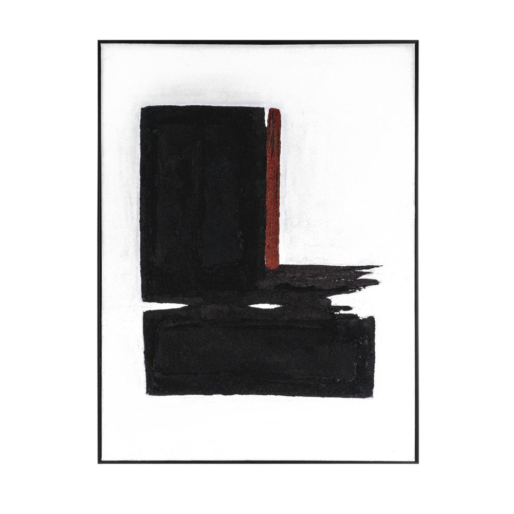 HomeRoots Obsidian Overture II Hand-Painted Canvas Art in Black Floater Frame – Modern Wall Décor for Any Space 576709