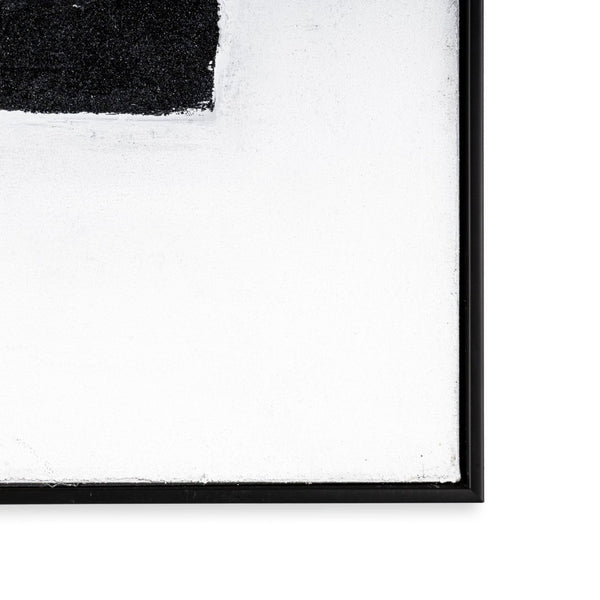 HomeRoots Obsidian Overture II Hand-Painted Canvas Art in Black Floater Frame – Modern Wall Décor for Any Space 576709