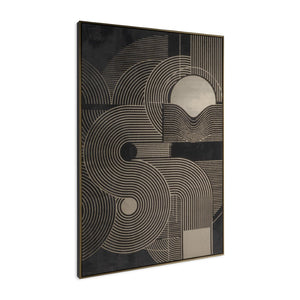 HomeRoots Nocturnal Brilliance Canvas Art in Gold Floater Frame – Elegant Wall Décor for Modern Spaces 576710