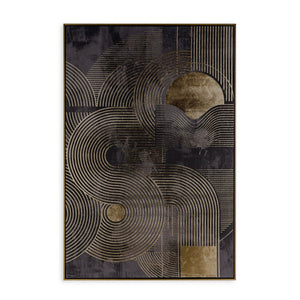 HomeRoots Nocturnal Brilliance Canvas Art in Gold Floater Frame – Elegant Wall Décor for Modern Spaces 576710