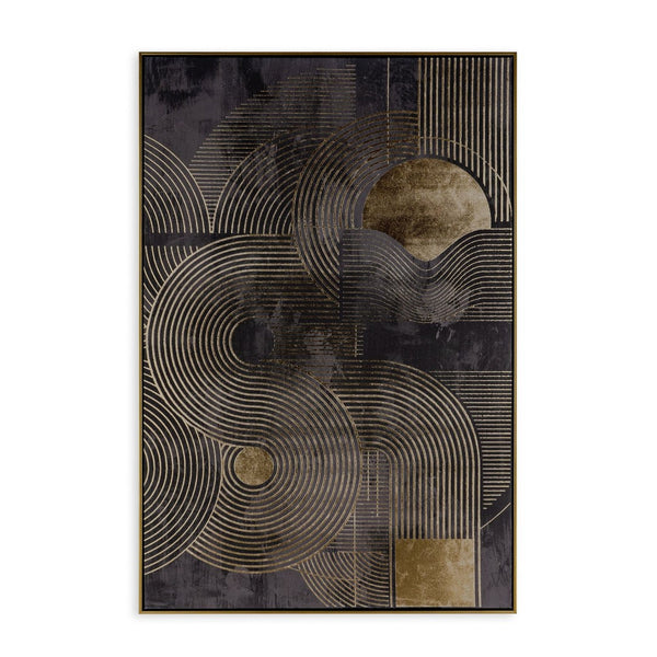 HomeRoots Nocturnal Brilliance Canvas Art in Gold Floater Frame – Elegant Wall Décor for Modern Spaces 576710