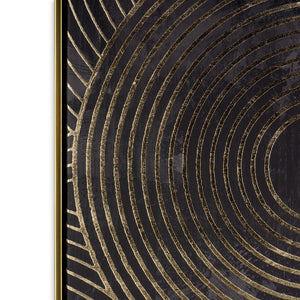 HomeRoots Nocturnal Brilliance Canvas Art in Gold Floater Frame – Elegant Wall Décor for Modern Spaces 576710