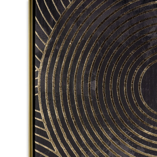 HomeRoots Nocturnal Brilliance Canvas Art in Gold Floater Frame – Elegant Wall Décor for Modern Spaces 576710