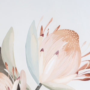 HomeRoots Pastel Petal Canvas Art in Silver Floater Frame – Modern Floral Wall Décor for Any Room Style 576711