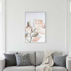 HomeRoots Pastel Petal Canvas Art in Silver Floater Frame – Modern Floral Wall Décor for Any Room Style 576711