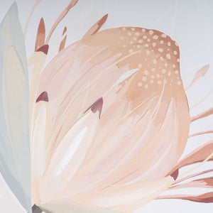 HomeRoots Pastel Petal Canvas Art in Silver Floater Frame – Modern Floral Wall Décor for Any Room Style 576711