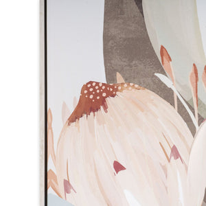 HomeRoots Pastel Petal Canvas Art in Silver Floater Frame – Modern Floral Wall Décor for Any Room Style 576711