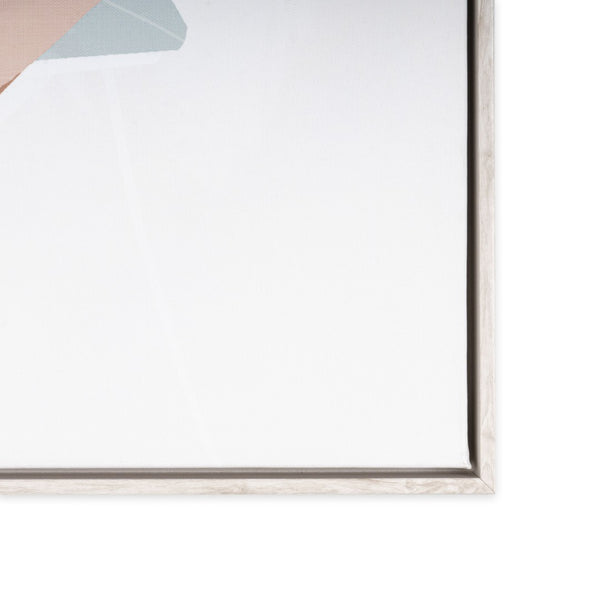 HomeRoots Pastel Petal Canvas Art in Silver Floater Frame – Modern Floral Wall Décor for Any Room Style 576711