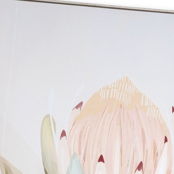 HomeRoots Pastel Petal Harmony II Silver Floater Frame Canvas Art - Modern Wall Decor for Elegant Spaces 576712
