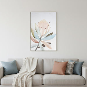HomeRoots Pastel Petal Harmony II Silver Floater Frame Canvas Art - Modern Wall Decor for Elegant Spaces 576712