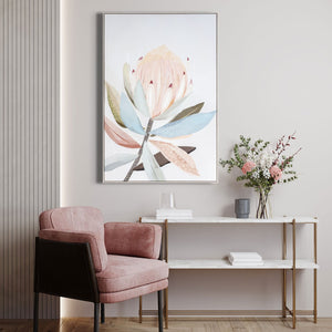 HomeRoots Pastel Petal Harmony II Silver Floater Frame Canvas Art - Modern Wall Decor for Elegant Spaces 576712