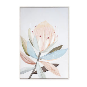 HomeRoots Pastel Petal Harmony II Silver Floater Frame Canvas Art - Modern Wall Decor for Elegant Spaces 576712