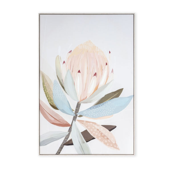 HomeRoots Pastel Petal Harmony II Silver Floater Frame Canvas Art - Modern Wall Decor for Elegant Spaces 576712