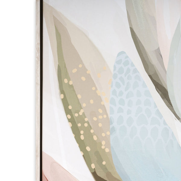 HomeRoots Pastel Petal Harmony II Silver Floater Frame Canvas Art - Modern Wall Decor for Elegant Spaces 576712