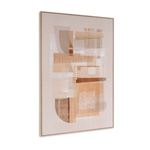 HomeRoots Sands of Serenity Canvas Art - Modern Brown Floater Frame Wall Decor for Tranquil Interiors 576713