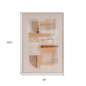 HomeRoots Sands of Serenity Canvas Art - Modern Brown Floater Frame Wall Decor for Tranquil Interiors 576713