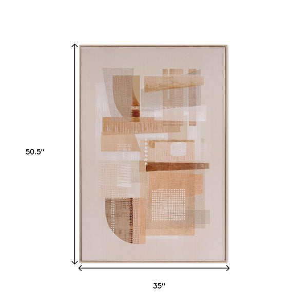 HomeRoots Sands of Serenity Canvas Art - Modern Brown Floater Frame Wall Decor for Tranquil Interiors 576713