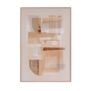 HomeRoots Sands of Serenity Canvas Art - Modern Brown Floater Frame Wall Decor for Tranquil Interiors 576713