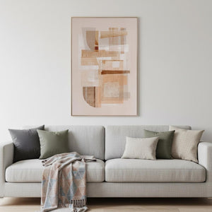 HomeRoots Sands of Serenity Canvas Art - Modern Brown Floater Frame Wall Decor for Tranquil Interiors 576713