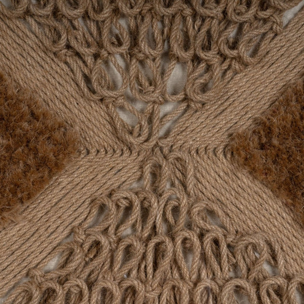 HomeRoots Frayed Symmetry Shadowbox Textile Art in Brown Frame for Contemporary Home Decor & Focal Points 576717