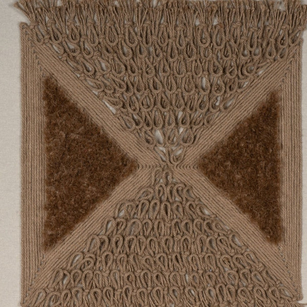 HomeRoots Frayed Symmetry Shadowbox Textile Art in Brown Frame for Contemporary Home Decor & Focal Points 576717
