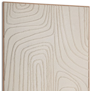 HomeRoots Contour Serenity I - Hand-Painted Canvas Wall Art in Brown Floater Frame for Modern Spaces 576718