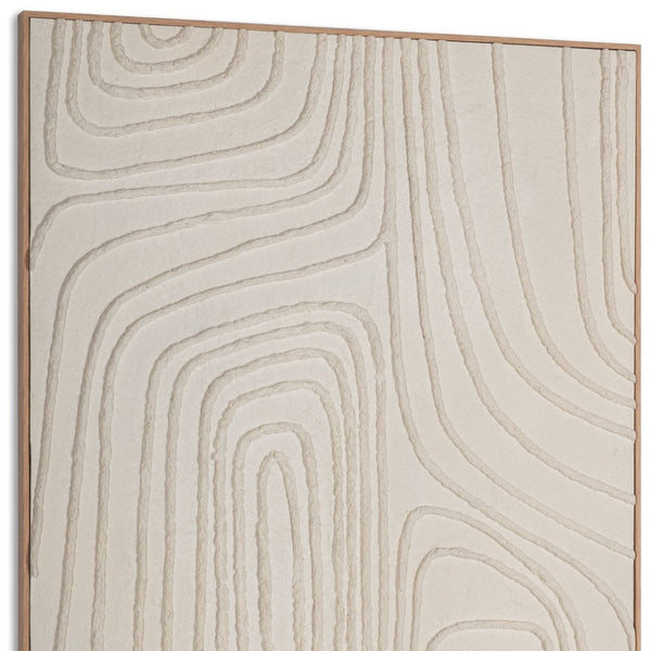 HomeRoots Contour Serenity I - Hand-Painted Canvas Wall Art in Brown Floater Frame for Modern Spaces 576718